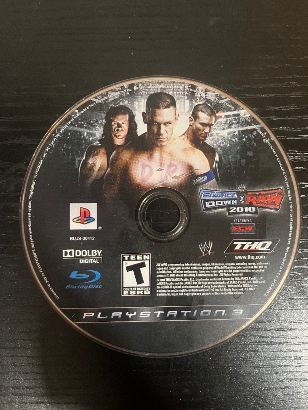WWE SmackDown vs. Raw 2010 (PlayStation 3, 2009) Disc Only